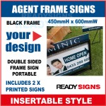 Frame Sign Agent  - 450mmH x 650mmW - Insertable